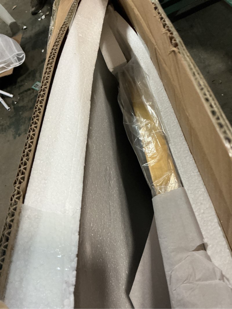 Condition photo showing New/Like New for ANDY STAR Oval Bathroom Mirror, 20x33’’Oval Gold Mirror Stainless Steel Metal Frame Mirror for Bathroom, Entryway, Living Room, Contemporary 1" Deep Set Design Wall Mount Hangs Vertical or Horizontal Gold 33"L x 20"W