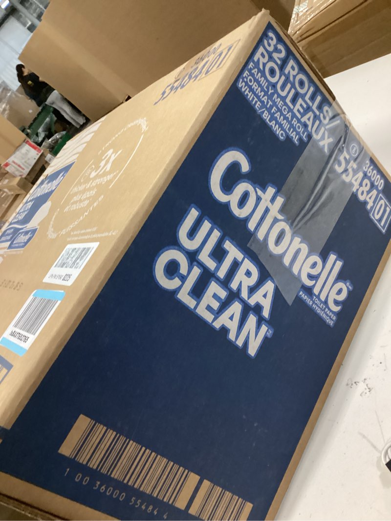Condition photo showing New/Like New for Cottonelle Ultra Clean Toilet Paper with Active CleaningRipples Texture, Strong Bath Tissue, 32 Family Mega Rolls = 176 Regular Rolls (8 Packs of 4) Family Mega Rolls 353 Sheets (Pack of 32)