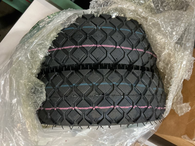 Condition photo showing New/Like New for fvrito set of two 4.10/3.50-4 4.10-4 410-4 tire and inner tube with bent valve stem replacement for lawn mower hand truck wheelbarrow trailers dollies wagon snowblower compressor generator go kart