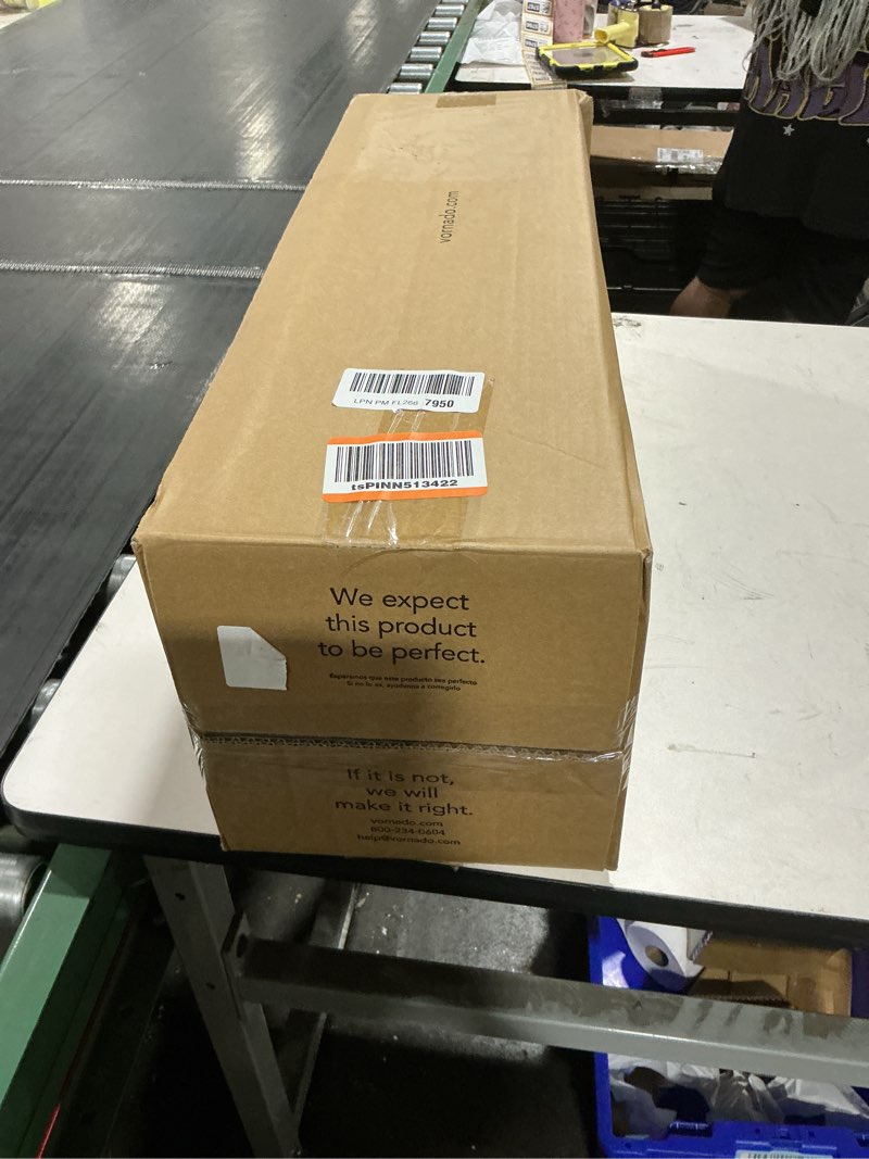 Condition photo showing New/Like New for vornado transom window fan with 4 speeds, remote control, reversible exhaust mode, weather resistant case, black, whole room black remote control fan
