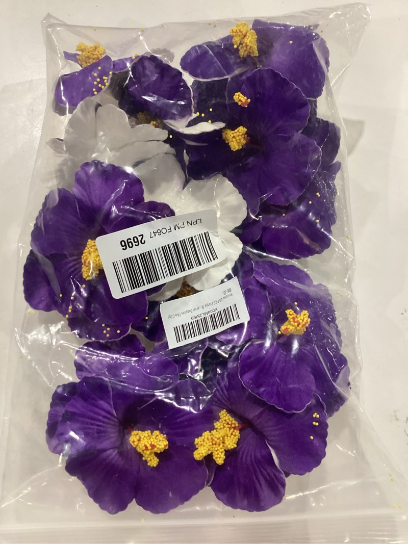 Arvintas 20 PCS Purple Hawaiian Faux Flowers Hibiscus Flowers Hawaii Party Summer Party DIY Foam Hib