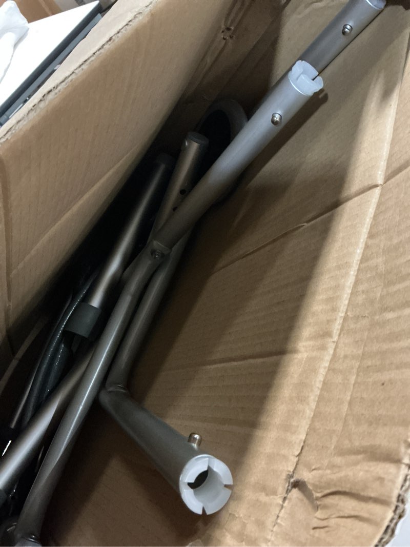 Condition photo showing Good Condition for dynarex junior two-button folding walker with wheels has tool-free adjustable height up to 32.5” & 300 pound weight capacity, silver, 1 junior two-button folding walker with wheels