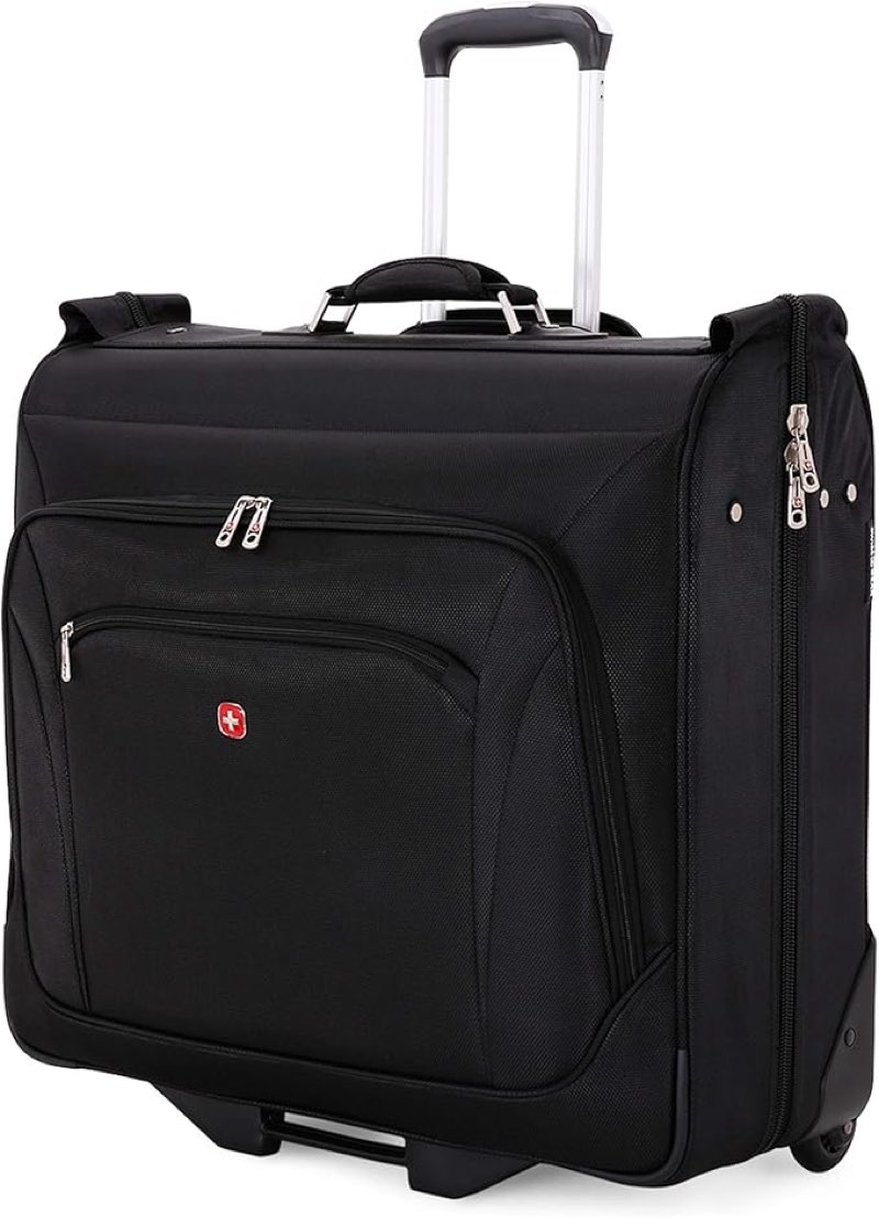 SwissGear 7895 Premium Rolling Garment Bag, Bonus Hanging Feature, Men's and Women's, 24-Inch Luggage - Black