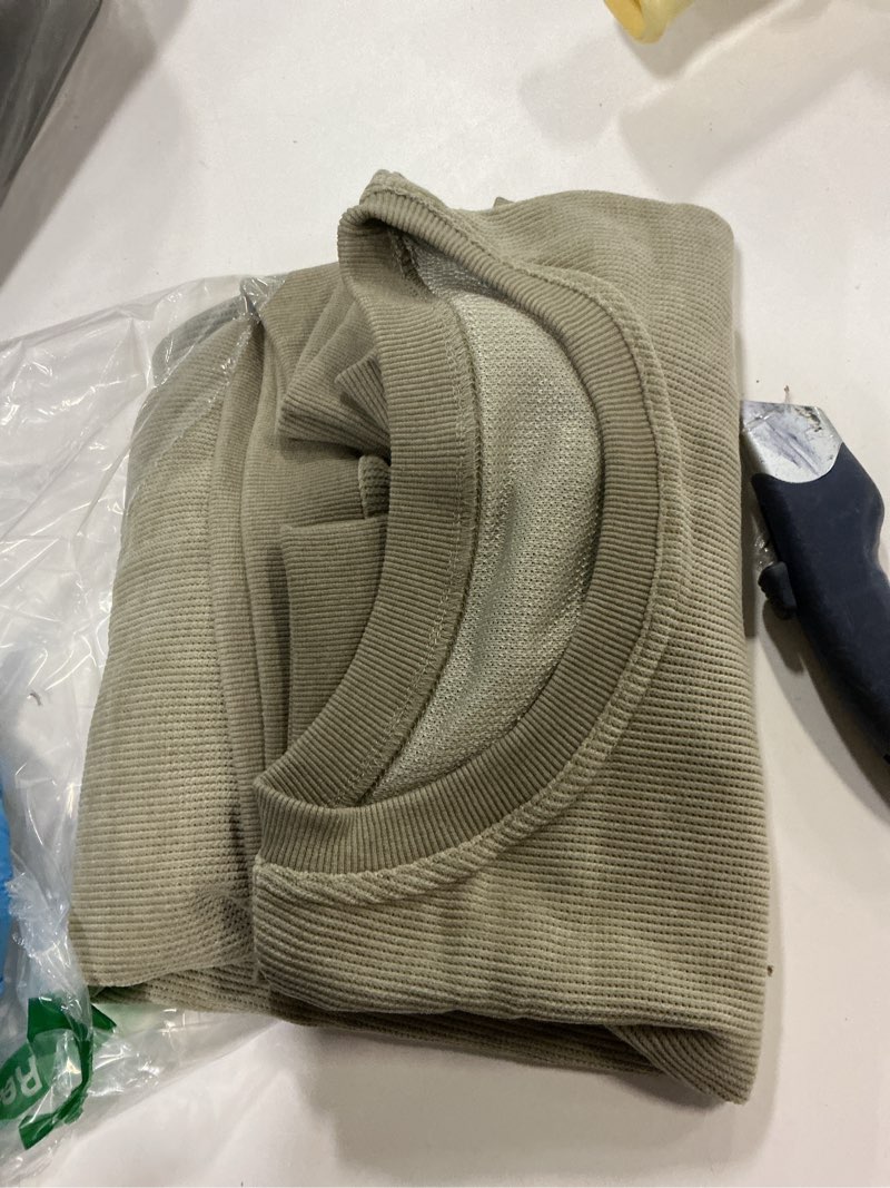 Condition photo showing Good Condition for Women's Casual Corduroy Sweatshirts 2025 - Comfortable Long Sleeve Crewneck Pullovers for Fall and Winter Medium Khaki