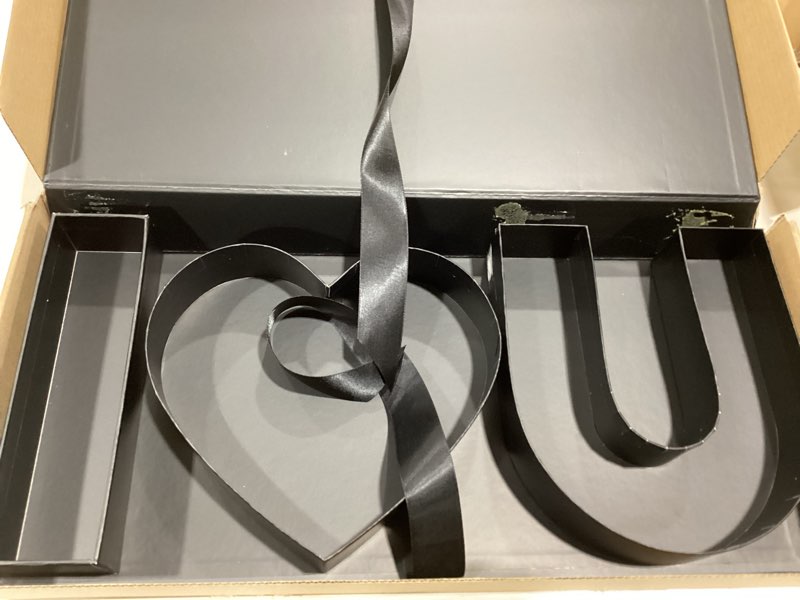 Condition photo showing Good Condition for WENPACK Empty I Love You Cardboard Letter Fillable Paper Gift Box Flower Chocolate Packaging (DarkBlack) 1 Count (Pack of 1) DarkBlack
