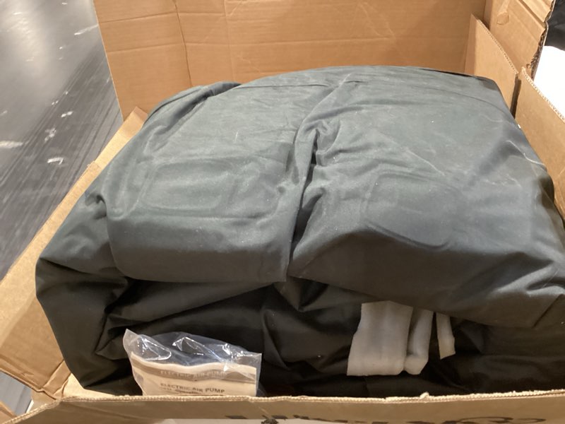 Condition photo showing Good Condition for LussoAmor Queen Air Mattress with Headboard – Built-in Rechargeable Pump,18 Inch Inflatable Mattress?Plush Dutch Velvet – Portable Inflatable Bed for Camping, Guests & Home(Grey) Grey(with Headboard) Queen-18"(with headboard)