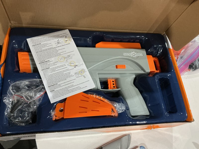 Condition photo showing As Is for splatrball full auto 375 mini water bead blaster kit grey / orange