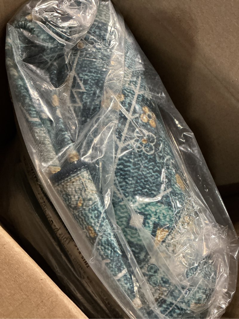 Condition photo showing Good Condition for Moynesa Ultra-Thin Washable Round Rug - 6ft Teal Large Living Room Circle Area Rugs, Vintage Dining Room Mat Stain Resistant Nursery Carpet for Bedroom Mudroom Kitchen Apartment Home Office 6' Round Teal