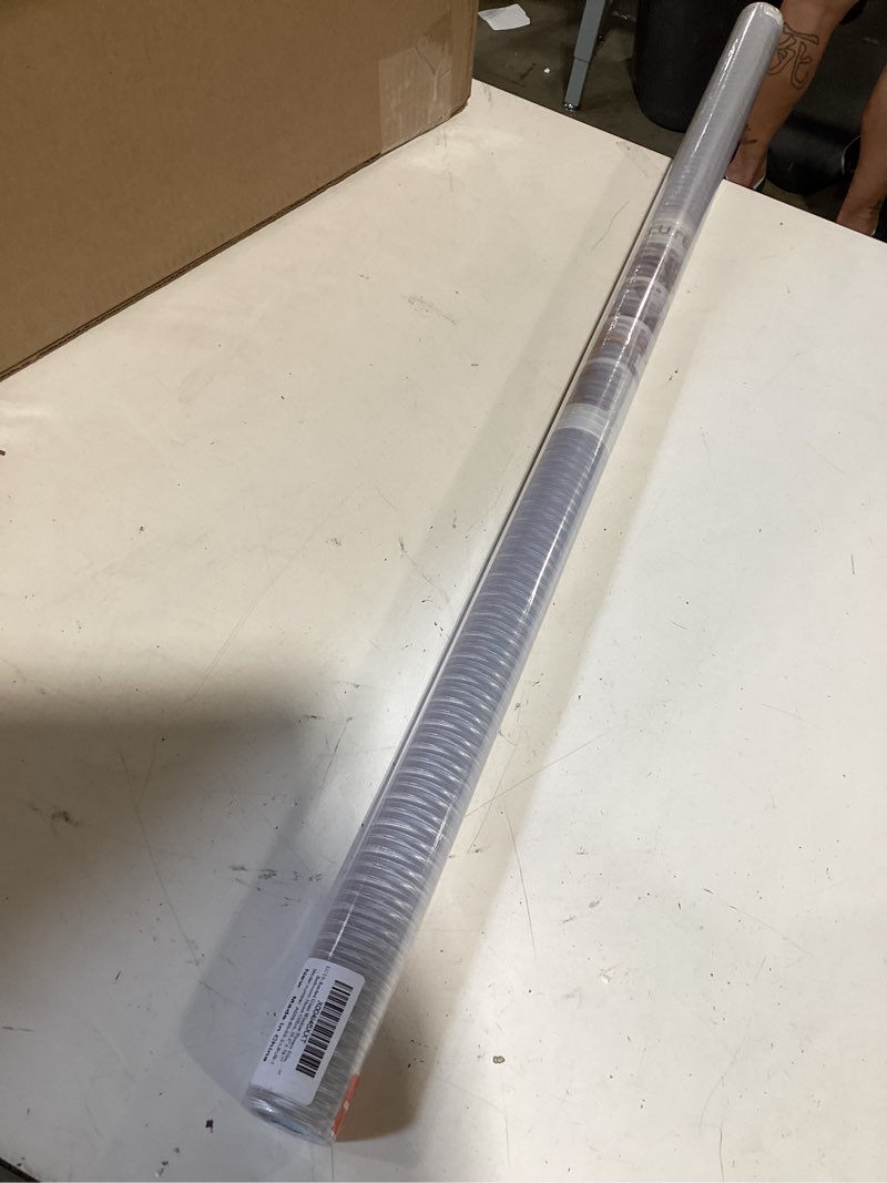 Condition photo showing As Is for lute reeded glass window privacy film, static cling non-adhesive uv blocking removable decorative film for bathroom home office, 35.4" x 78.7" 35.4" x 78.7" reeded clear