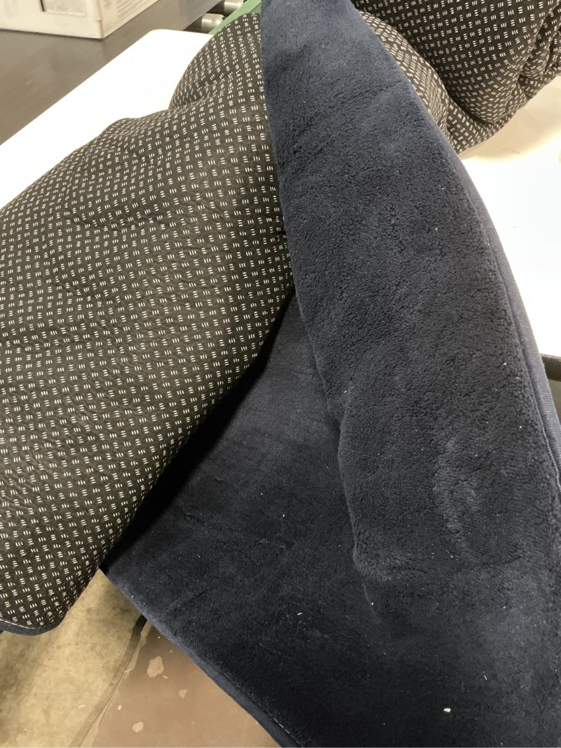 Condition photo showing As Is for large area rugs for bedroom living room - 8x10 feet ultra soft navy blue rug thickened with memory-foam, solid modern minimalist carpets for home decor, non-slip and comfy nursery room rugs 8x10 feet navy blue