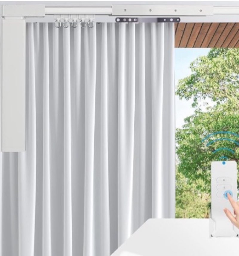 Umimile Smart Electric Curtain Track, Motorized Curtain Track System, 59-106 inch Adjustable Length,