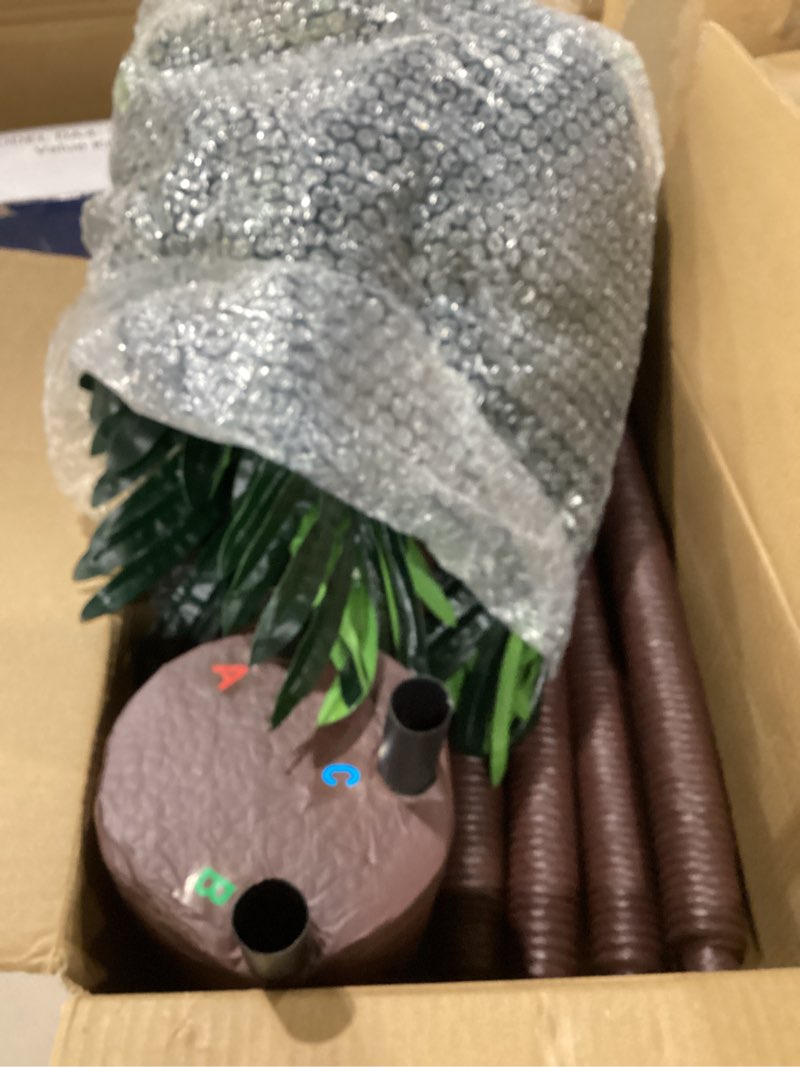 Condition photo showing Good Condition for ousheng 6ft solar palm tree triple trunk ip65 remote 8 modes led | jute-wrapped metal frame, heavy-duty base with stakes & water bag. 8 lighting modes, perfect for patio, poolside, tiki bar.