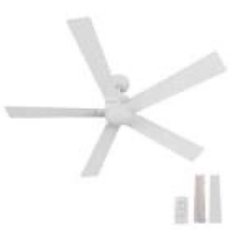 Phylluz 60 Inch Ceiling Fans Without Lights - 8 Blades White Ceiling Fan Remote/APP Control, Reversi