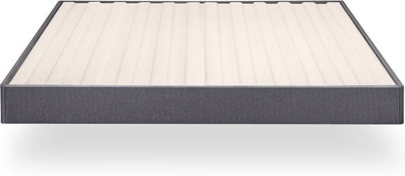 ZINUS Upholstered Metal and Wood Box Spring, 4 Inch Mattress Foundation, Easy Assembly, Fabric Panel