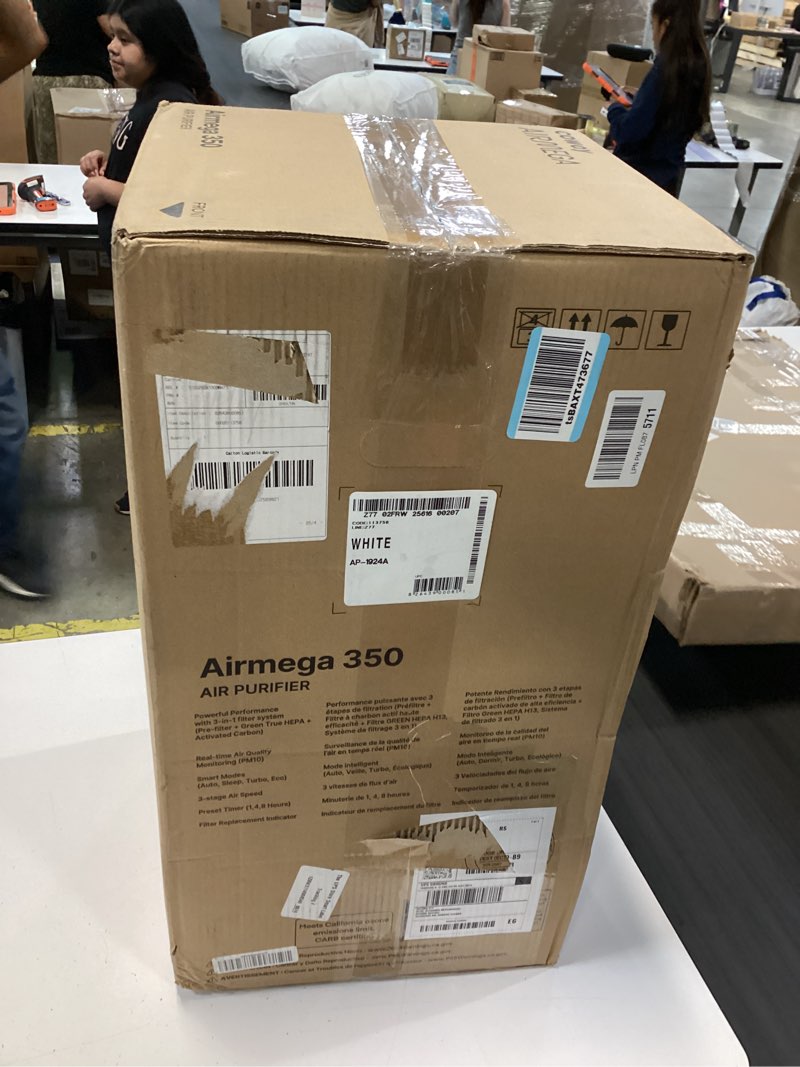 Condition photo showing New/Like New for coway air purifier for large room whole home up to 2,640 ft², hepa filter for smoke, allergen, pet dander, odor, pm 10 aqi, turbo eco mode, timer, energy star, 3yr warranty, airmega 350 white