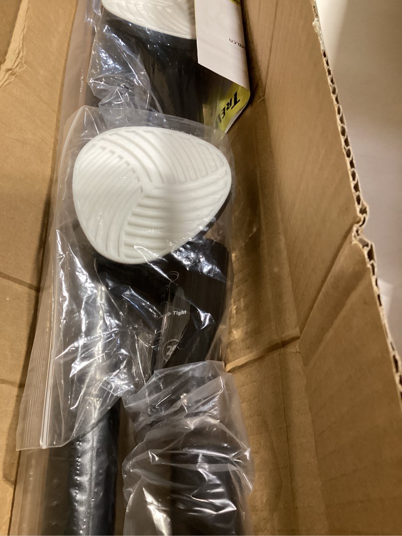 Condition photo showing New/Like New for tension curtain rod 51-86 inch, curtain rod no drilling for window or bathroom closet, outdoor curtain rods for patio tension rod, easy to install, never rust, rod diameter 1.26 inches - black black 51''-86''