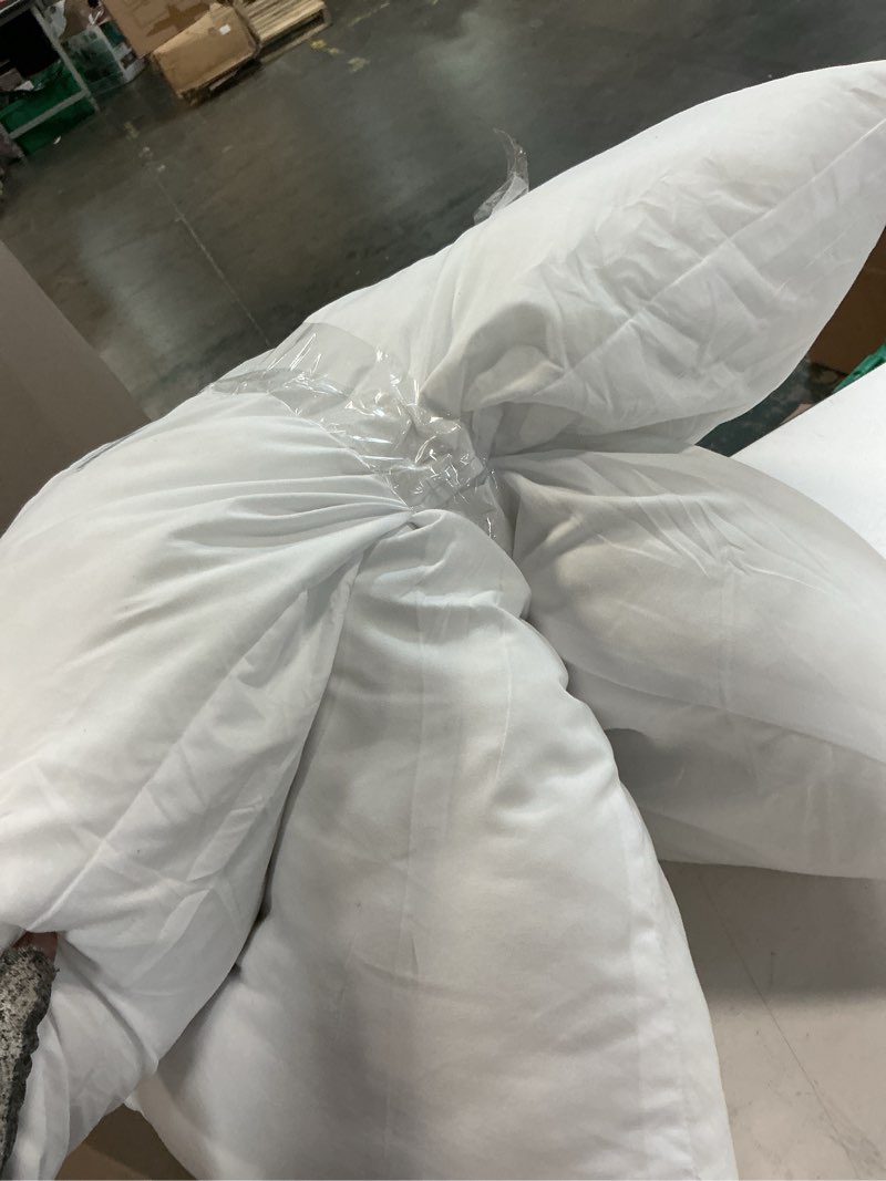 Condition photo showing As Is for thin flat slim ultra soft bed pillows queen size set of 2 pack for sleeping, bed pillow for stomach back and side sleepers, machine washable 20x28 inches queen(set of 2)