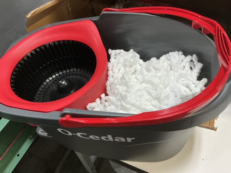 Condition photo showing Good Condition for o-cedar easywring microfiber spin mop, bucket floor cleaning system, red, gray, standard easywring spin mop & bucket