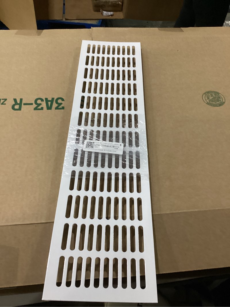 Condition photo showing As Is for PATIKIL 24 x 6 Inch Door Air Vent Cover, Aluminum Grille Ventilation Cover with Mounting Screws for Cabinet Wardrobe Ceiling Door, White 24 x 6 Inch White