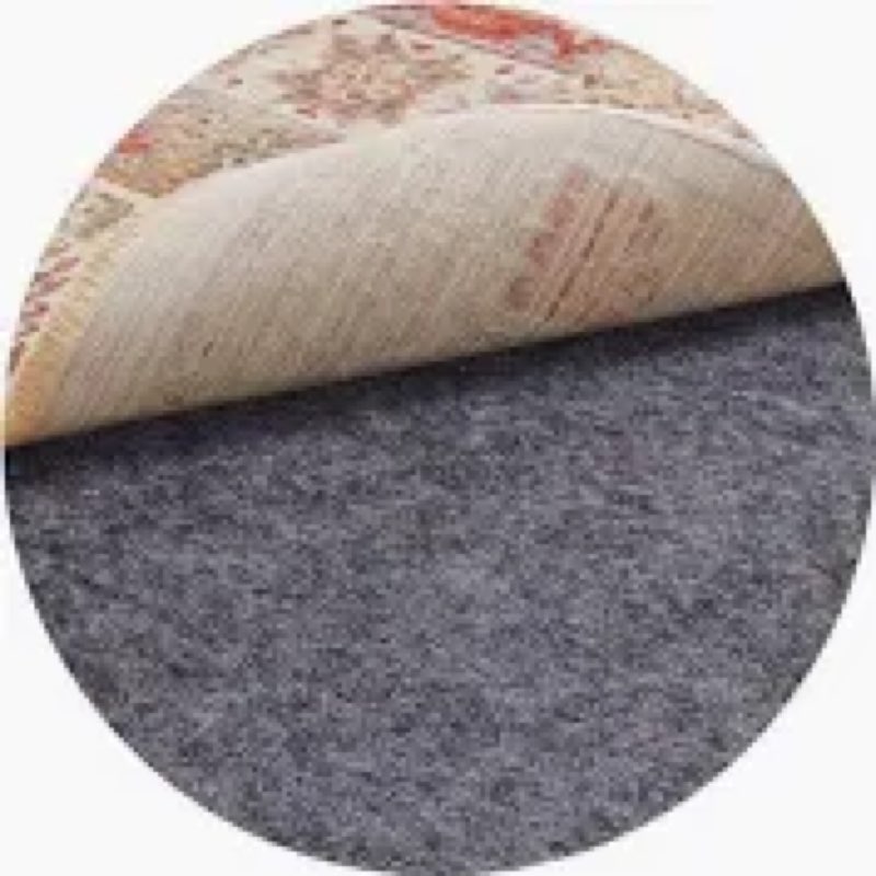 Veken 8 Ft Round Non Slip Cushioned Rug Pad Gripper, Felt and Silicone Backing, 1/4" Thick Carpet Li