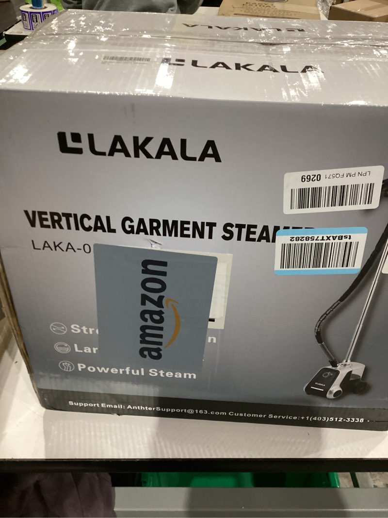 Condition photo showing New/Like New for LAKALA Garment Steamer for Clothes, 30-Second Instant Heat-Up, 2.5L Water Tanks, with Pant Clips & Dual Hanger, Powerful Handheld, 4-Stage Adjustable Height, Standing Floor Steamer Wrinkle Remover