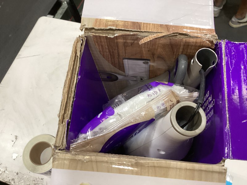 Condition photo showing Good Condition for swiffer power mop wood, hardwood floor cleaner for mopping home, bathroom, kitchen, all purpose multi-surface cleaning set includes powermop wood, 2 pads, 1 quickdry lemon solution, & 2 batteries
