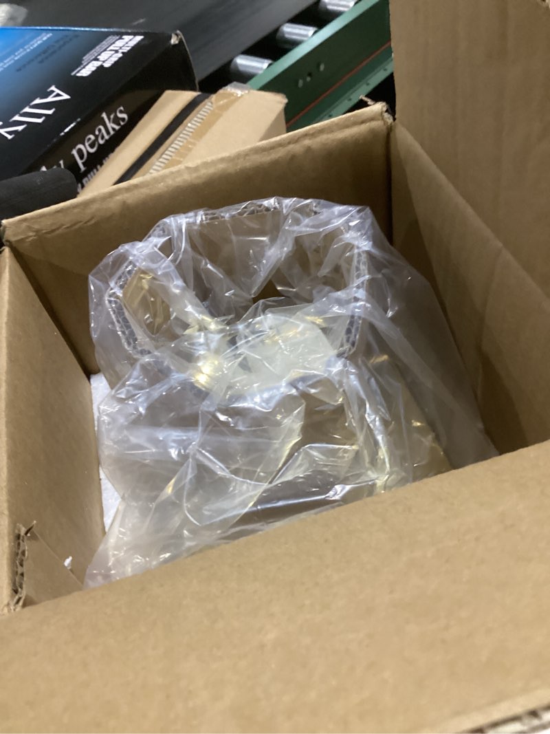 Condition photo showing Good Condition for TRIROCKS Stainless Steel Decorative Lantern 12'' High Metal Candle Holder Outdoor Candle Lantern with Tempered Panels for Christmas Home Decor Living Room Parties Events Tabletop Indoor Outdoor (Gold)