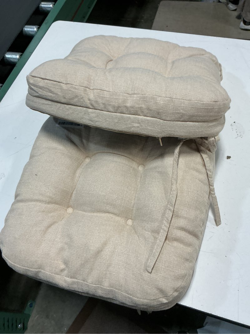 Condition photo showing As Is for baibu Dining Chair Cushions Set of 2, Dual-Layer Memory Foam Kitchen Chair Cushions, Patented Design