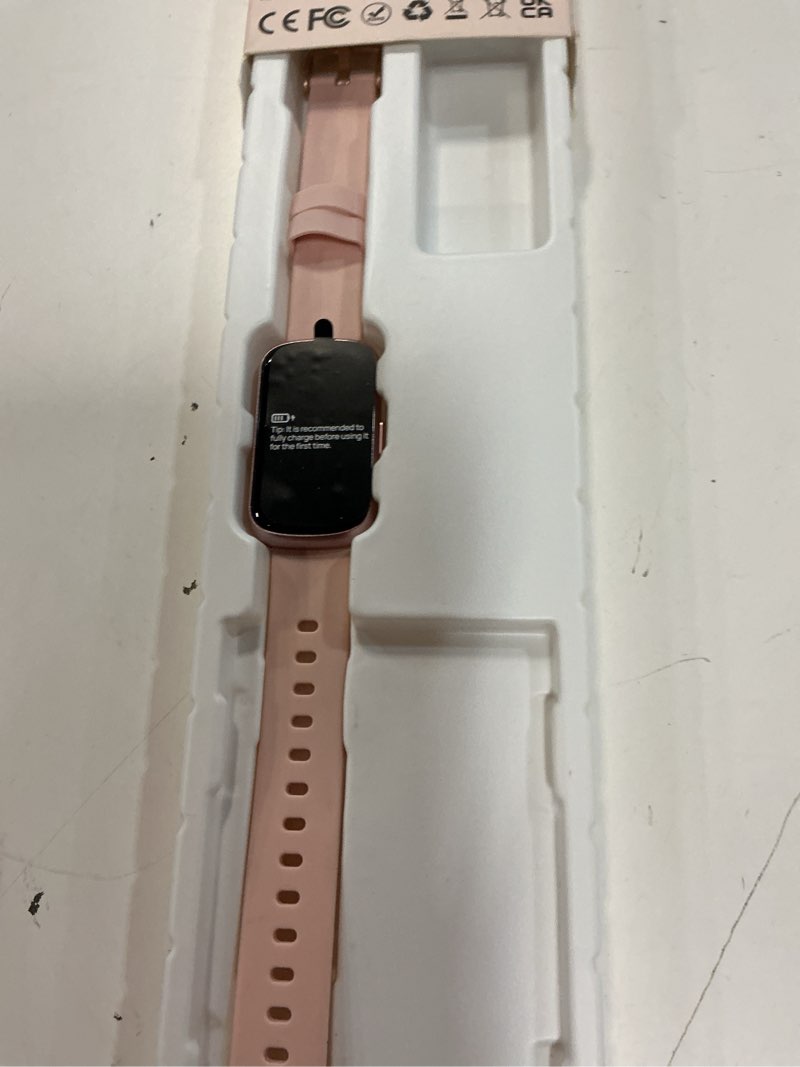 Condition photo showing As Is for fitness tracker, smart watches for women men with 24/7 heart rate/blood pressure/blood oxygen monitor, sleep tracker, calories&step counter, ip68 waterproof health activity trackers for android&iphone pink
