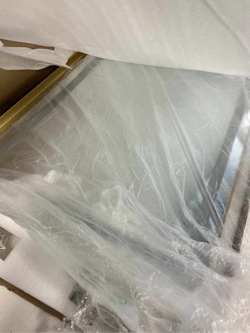 Condition photo showing Good Condition for 23"x18" Gold Vanity Mirror with Lights, Led Makeup Mirror, Lighted Makeup Mirror with 3 Color Dimmable Lights, Smart Touch Screen Control, Aluminum Metal Frame,USB Charging Port Gold 23"L x 18"W