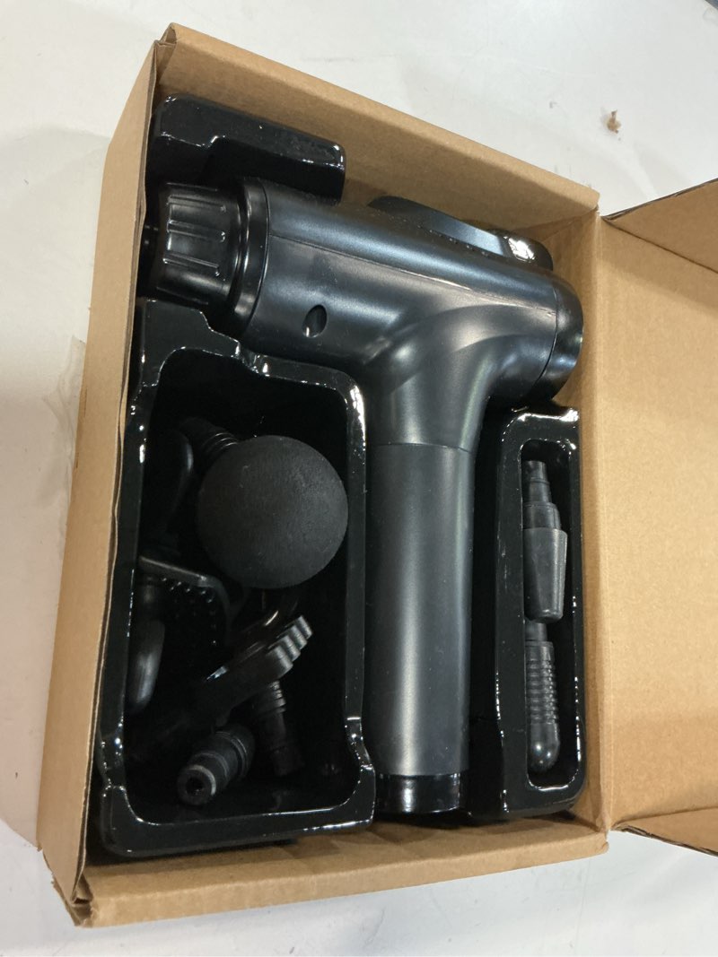 Condition photo showing As Is for Massage Gun, Muscle Massage Gun for Athletes Handheld Electric Deep Tissue Back Massager, Percussion Massage Device for Pain Relief with 30 Speed Levels 9 Heads Black