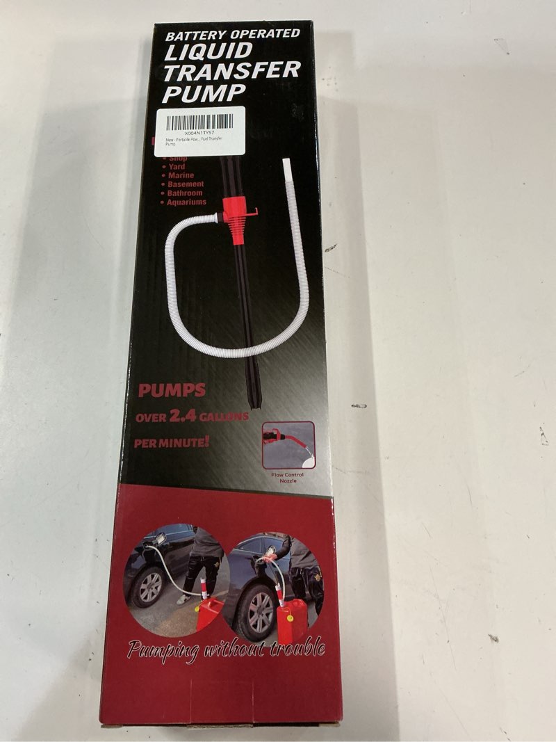 Condition photo showing New/Like New for Portable Power Battery Pump, Battery Operated Electric Siphon Pump Water Transfer Pump, Easy to Use Manual Portable 2.4GPM Pump and on-Spill Design Diesel, Water, Fuel Transfer Pump