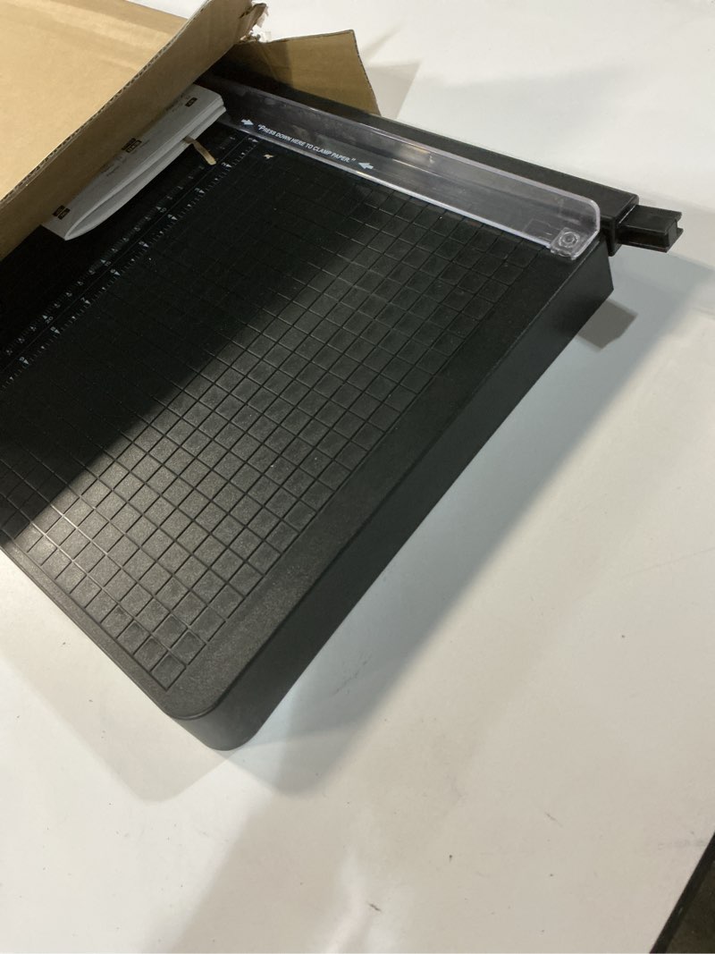 Condition photo showing Good Condition for Amazon Basics Paper Trimmer Cutter for Office and Crafts, Heavy-Duty, Portable Paper Slicer, 15-Inch, 10-Sheet Cardstock 15"