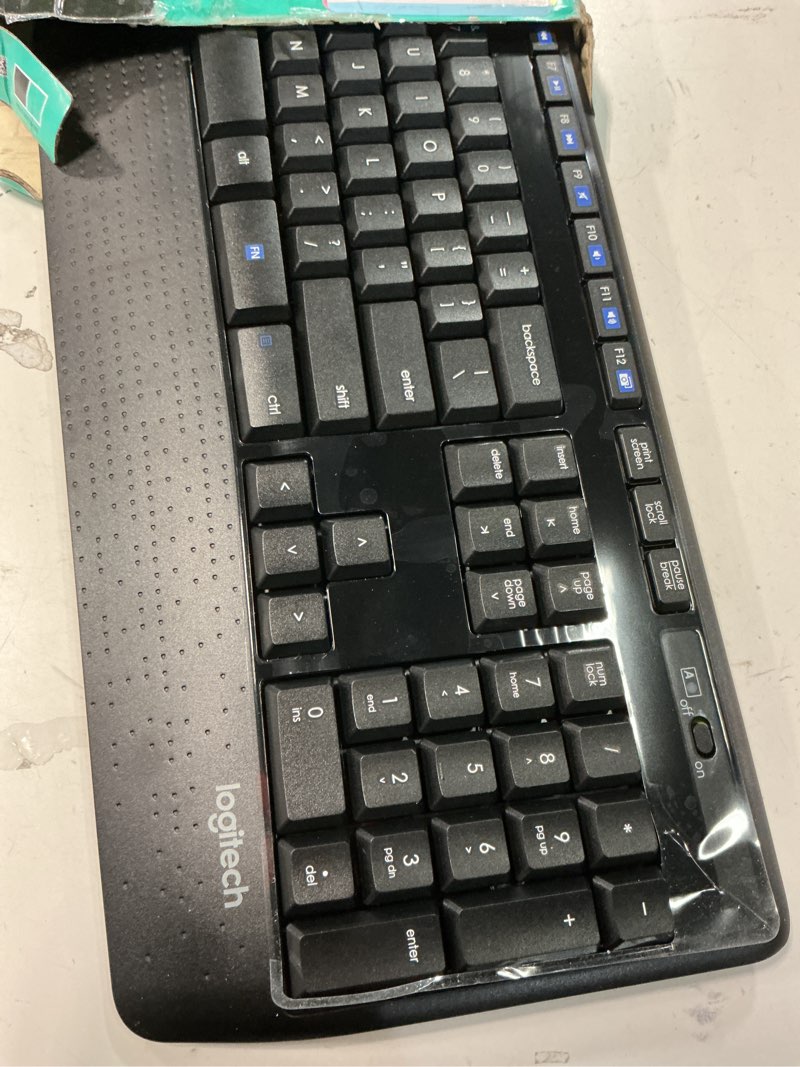 Condition photo showing As Is for Logitech K345 Wireless Keyboard - Full-Sized Keyboard with Palm Rest, 2.4 GHz Wireless USB Receiver - for PC, Laptop Keyboard 1 Pack