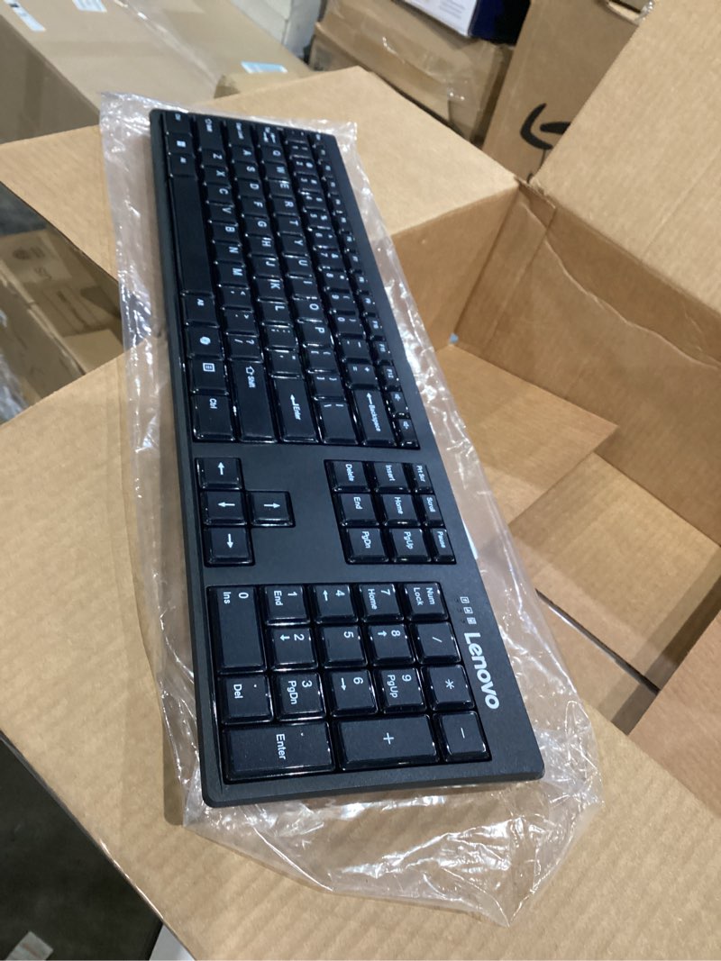 Condition photo showing Good Condition for Lenovo 100 Wireless Compact Keyboard – Cordless Keyboard for PC & Laptop with Windows – Silent Keys – Full-Size Layout with Numeric Keypad – Plug & Play USB Receiver – Portable, Black 100 Keyboard