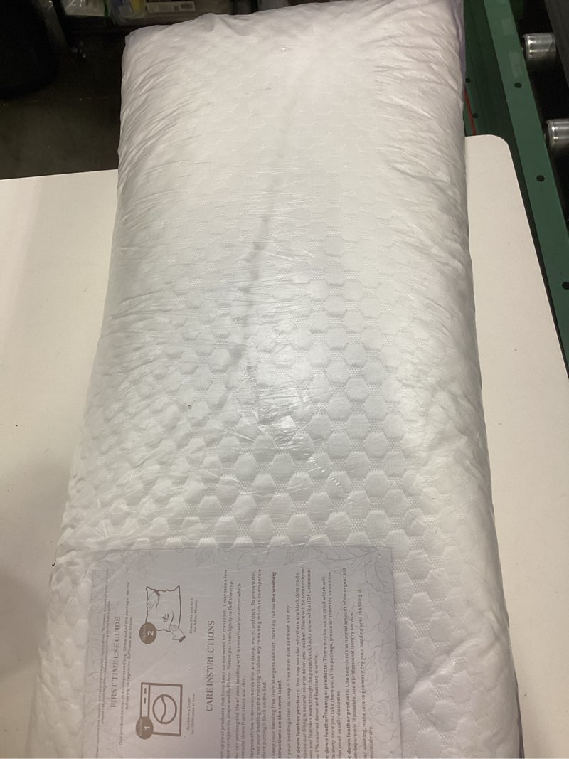 Condition photo showing Good Condition for homelab adjustable shredded memory foam pillow king size, cooling bed pillow for sleeping with removable cover, medium pillow for side stomach & back sleepers, 1 pack 20"x34" king (pack of 1) white