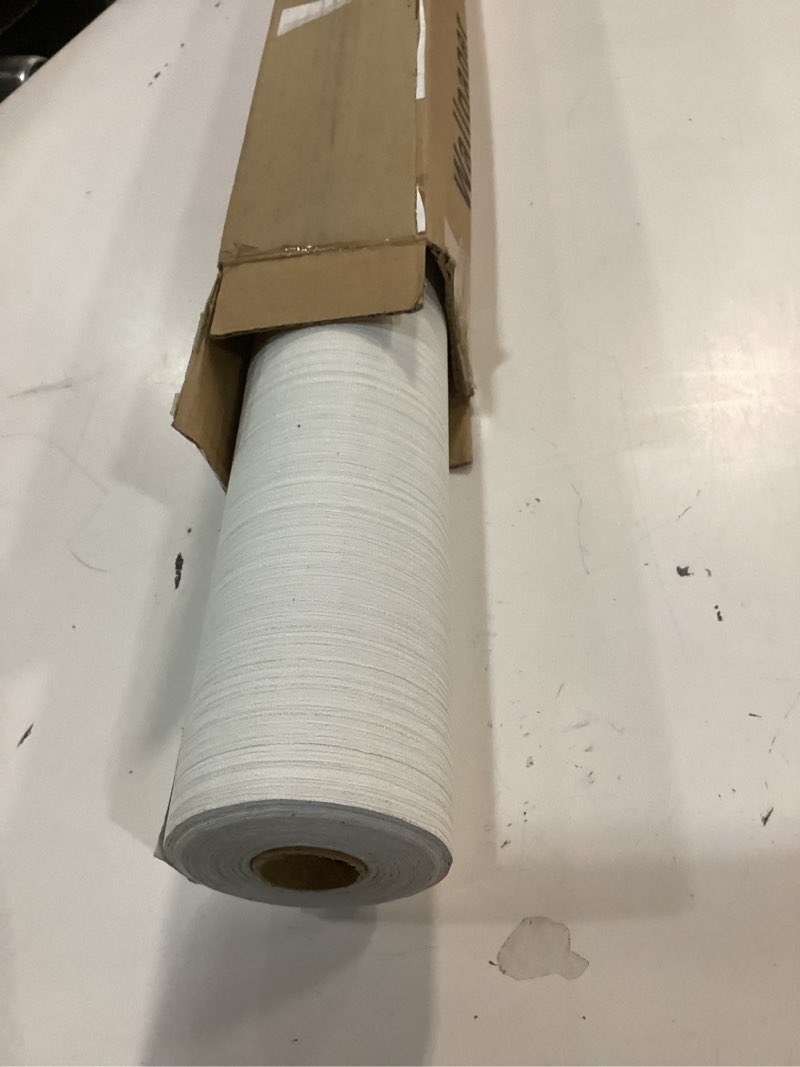 Condition photo showing Good Condition for Haimin Grasscloth Textured Wallpaper 24in X 393in Fabric Contact Paper White Wall Paper Linen Peel and Stick Self-Adhesive Thick Vinyl Embossed Film Wallpaper (White)