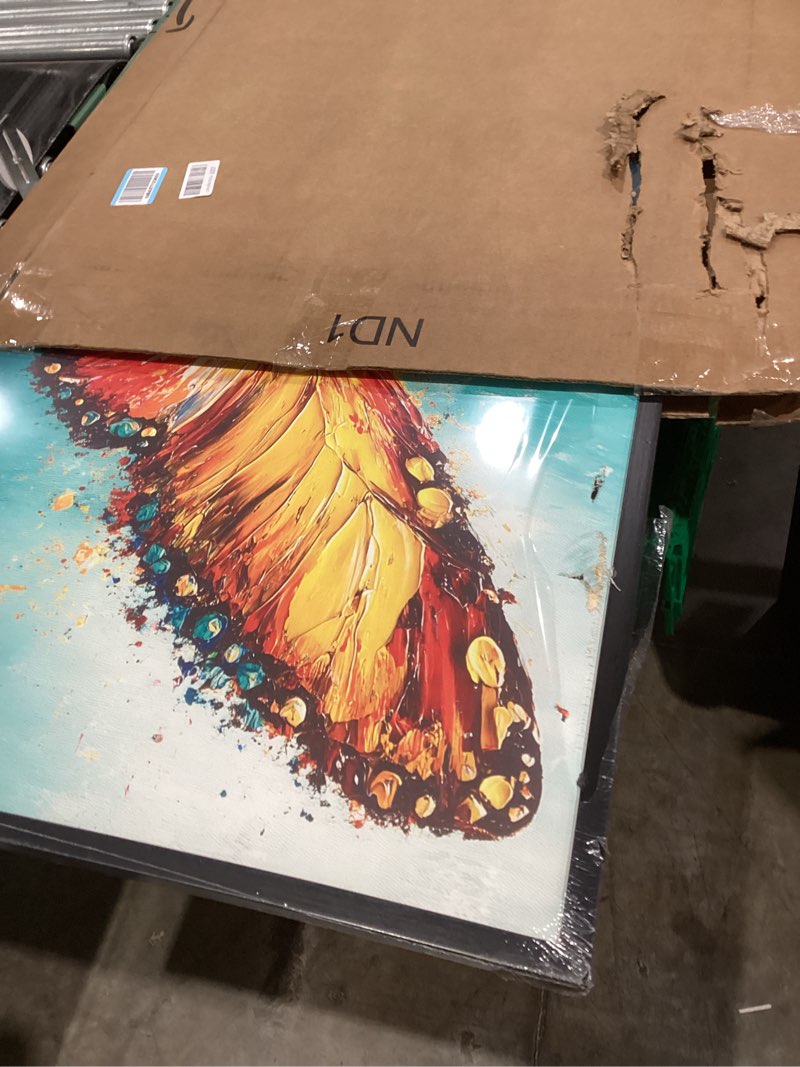 Condition photo showing As Is for Butterfly Large Wall Art Abstract Butterfly Pictures Wall Decor Colorful Graffiti Canvas Print Painting Modern Artwork Home Decoration for Living Room Bathroom Bedroom Office Framed 36"x24" 36L" x 24W" Butterfly