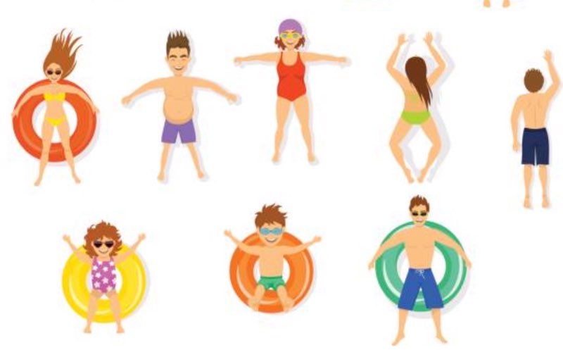 assorted pool floats