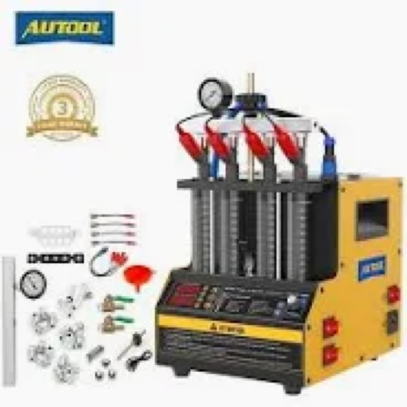 AUTOOL Fuel Injector Cleaner Tester Machine, Ultrasonic Fuel Injection Cleaner with Heating Function