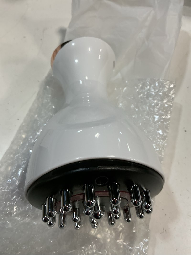 Condition photo showing As Is for leg massager for circulation and pain relief, lymphatic drainage & varicose veins support - calf, foot & knee massager with soothingpulse, heat, light & vibration - white