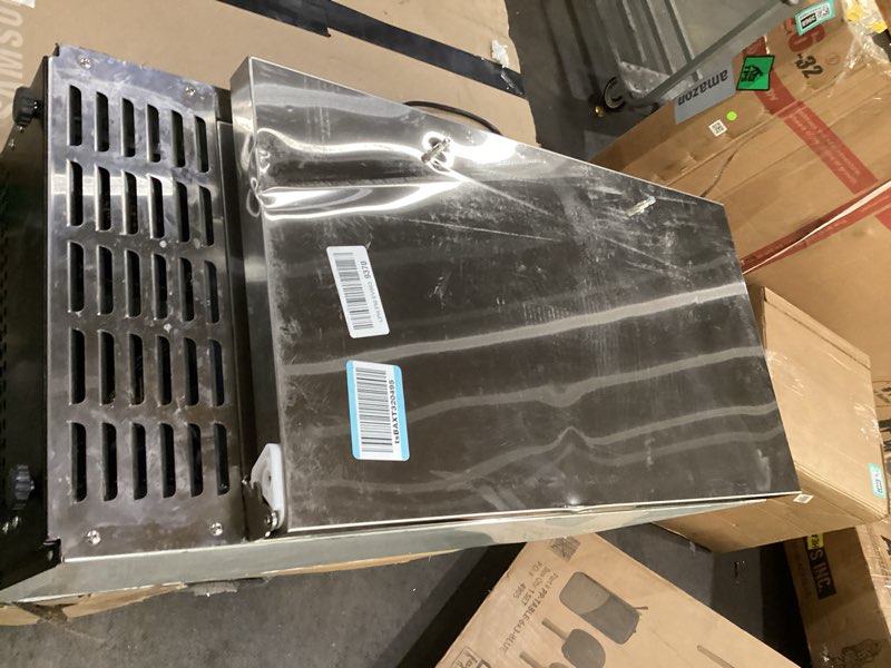 Condition photo showing As Is for damaged  missing  handle *vevor under counter ice maker machine, 66 lbs/day undercounter nugget ice maker with gravity drain, reversible door, self-cleaning & 24h timer, stainless steel ice machine for commercial home kitchen nugget ice 66 lbs/day