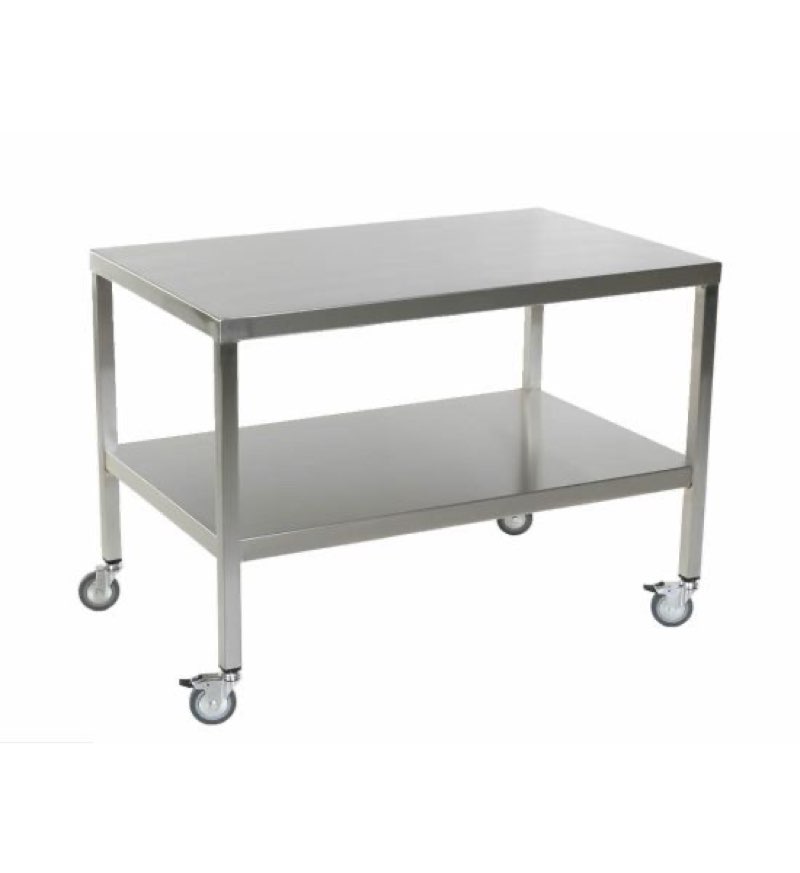Stainless Steel Work Table with Shelf & Casters