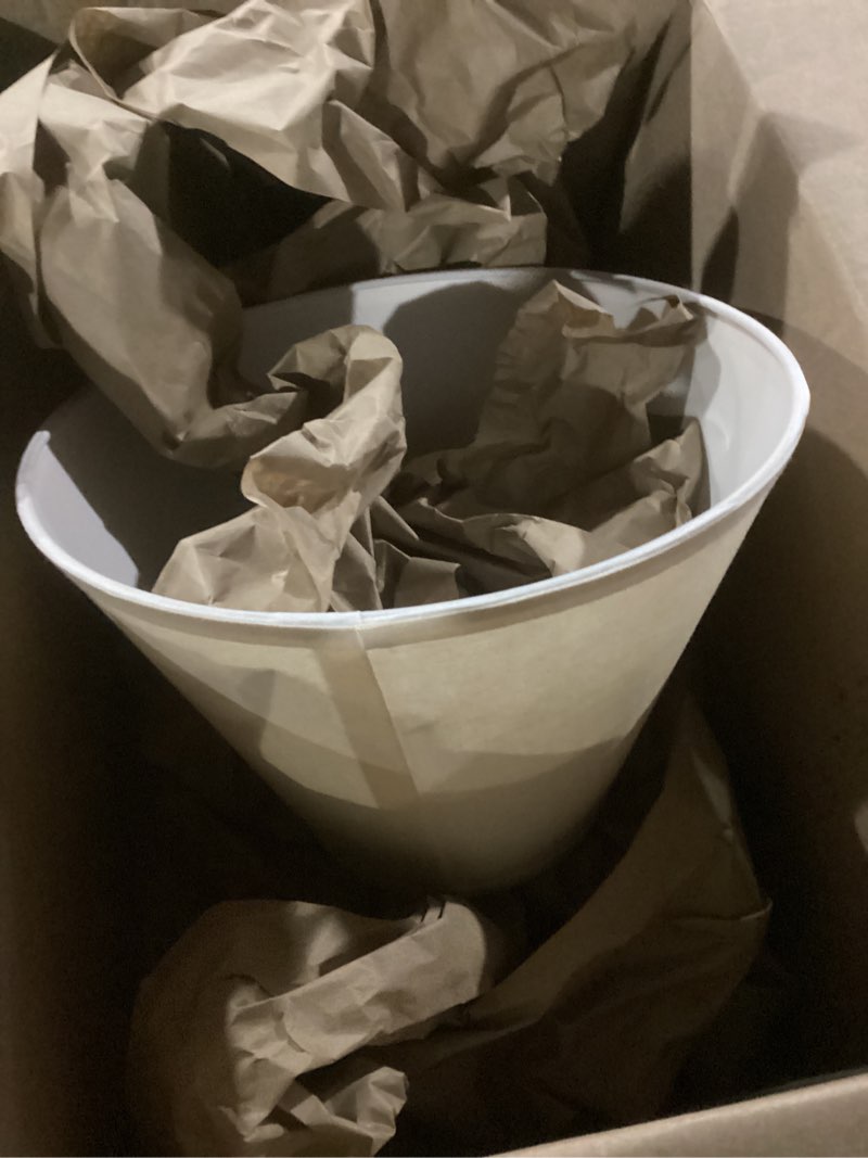 Condition photo showing Good Condition for aspen creative 56001 transitional hardback empire shape uno construction lamp shade in sienna brown, 9" wide (5" x 9" x 7")