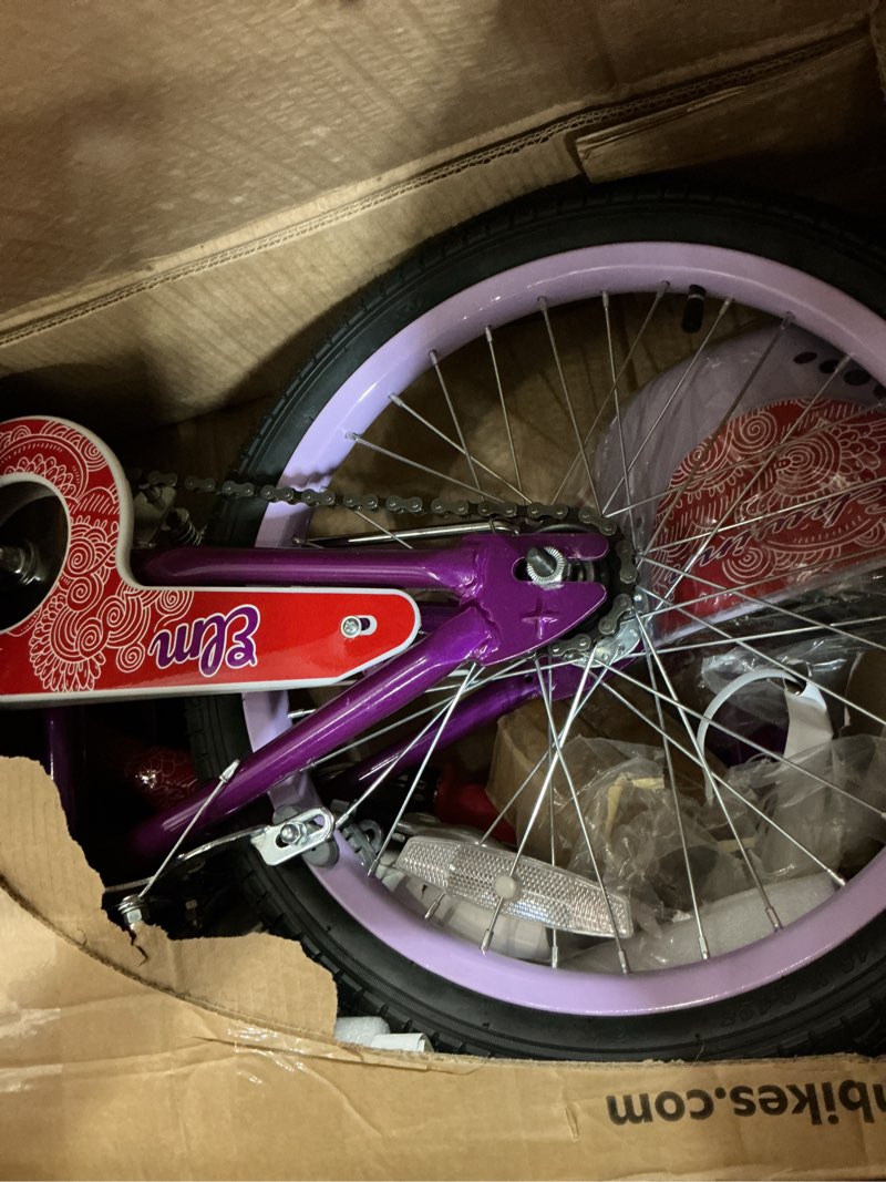 Condition photo showing Good Condition for Schwinn Elm and Koen Bike or Balance Bike, 12-18 Inch Bike for Kids Ages 2-13, Black, Blue, Red, Teal, Pink or Purple, SmartStart Ergonomic Design, Adjustable Seat Grows with Child, Training Bicycle Purple 16-Inch Wheels Elm Basket
