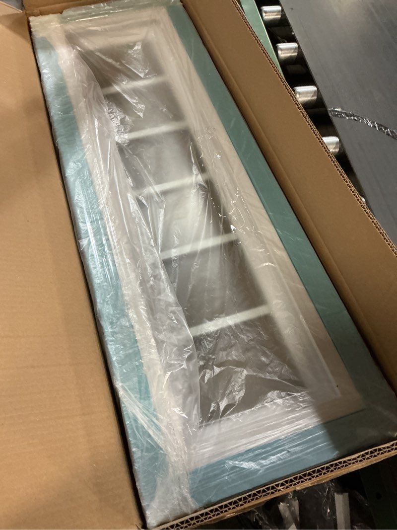 Condition photo showing New/Like New for Vinyl Transom Household Window, 10" x 36" Double Pane Fixed Window with Grids and Tempered Glass for