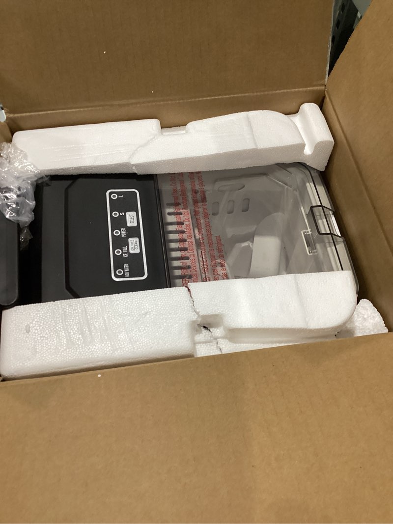 Condition photo showing Good Condition for silonn ice maker countertop, portable ice machine with carry handle, self-cleaning ice makers with basket and scoop, 9 cubes in 6 mins, 26 lbs per day, ideal for home, kitchen, camping, rv black 26 lbs