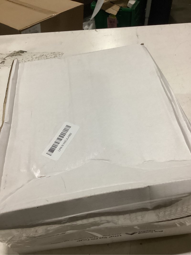 Condition photo showing As Is for 100 blue summit supplies heavy duty file folders letter size with 1/3 cut reinforced tabs, thick 14p