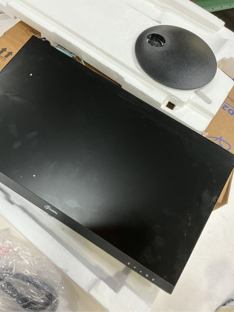 Condition photo showing As Is for arcticpro 22 inch 100hz monitor, full hd (1920 x 1080p) computer monitor, 105% srgb, 3000:1 contrast, 3-sided frameless, ultra slim, vesa, lowblue mode, tilt adjust, hdmi *1, vga*1 22 inch 22" 100hz fhd