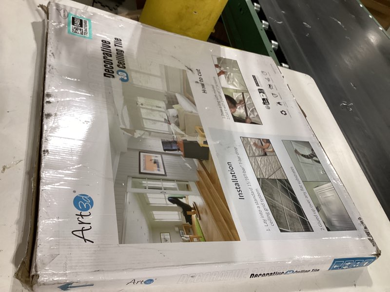 Condition photo showing New/Like New for art3d 12-pack square black drop ceiling tile 2ft x 2ft, pvc ceiling panel 24 x 24in. 12pcs-24*24 black